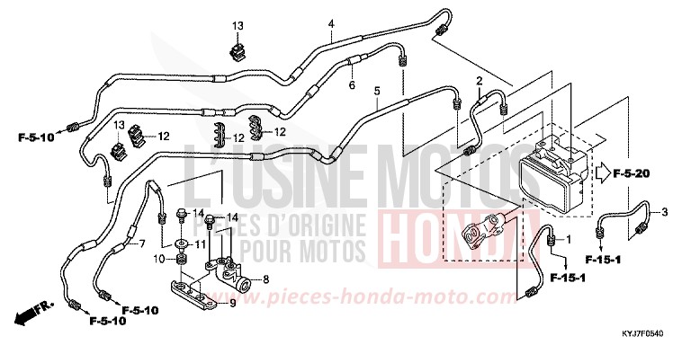 BREMSLEITUNG von CBR250R ABS BLACK (NH1) von 2013